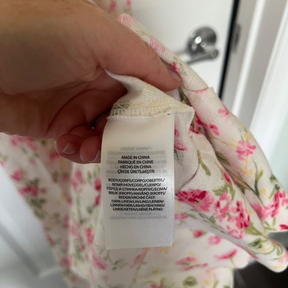 POLO RALPH LAUREN Elizabeth Floral Dress 2 Sweet Pea Garden Party Linen - Picture 12 of 14
